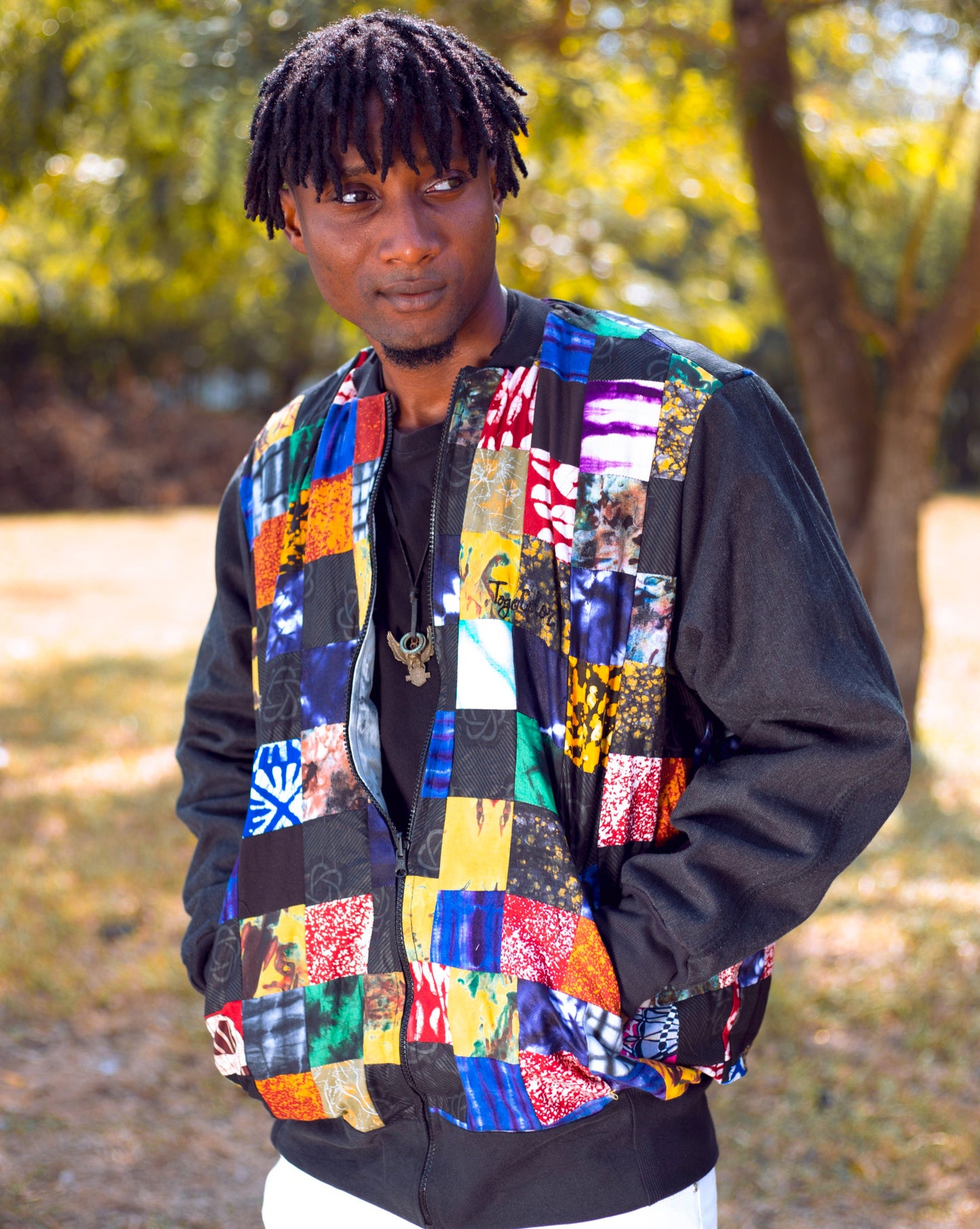 Men's unique patchwork jacket Mazin - XXL